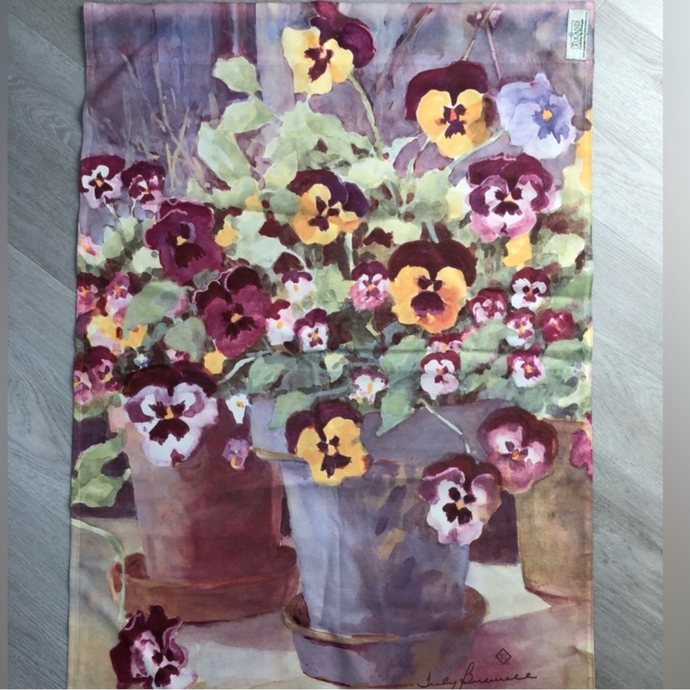 Vintage Violets Watercolor Print Flag